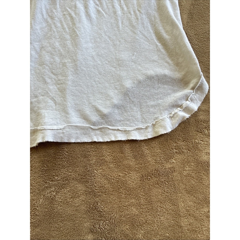 Free People Women's Top Medium Cream Heritage Slub Henley Granola Girl Oversized - Picture 14 of 14